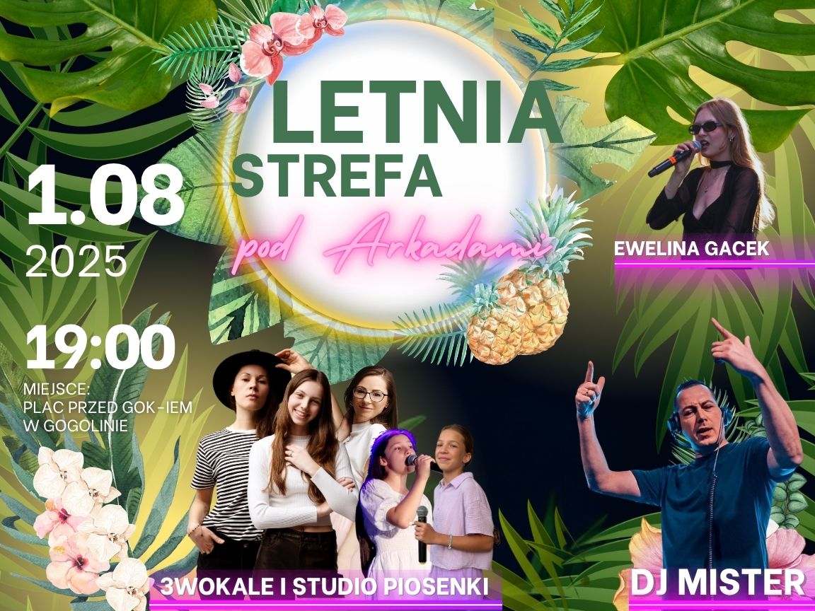 „Letnia Strefa pod Arkadami” – muzyczny wieczór w Gogolinie już 1 sierpnia