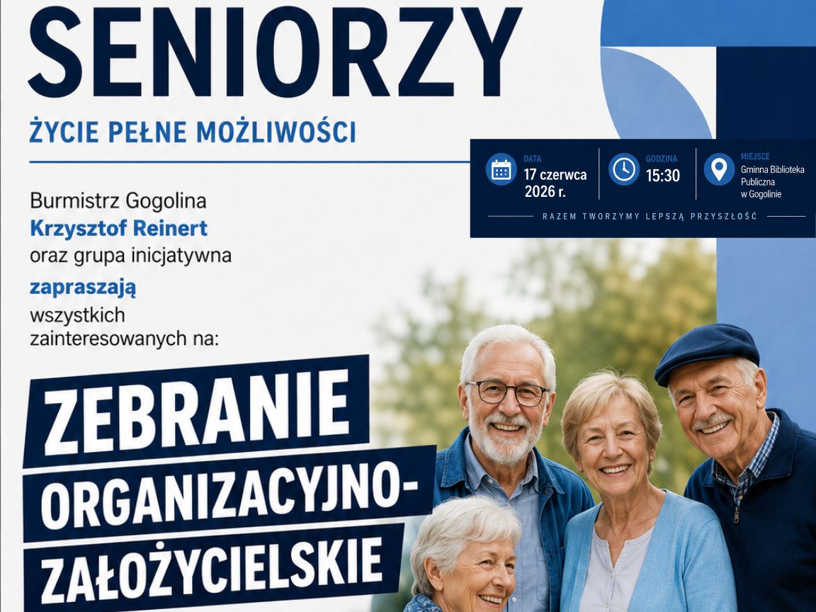 Zaproszenie na zebranie organizacyjno-założycielskie Oddziału Rejonowego Związku Emerytów i Rencistów w Gminie Gogolin